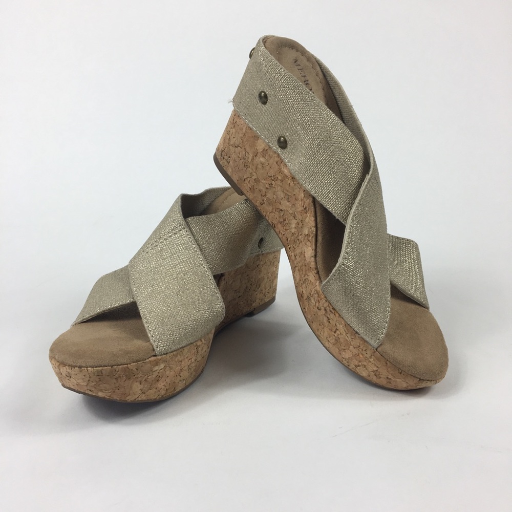 Metallic Gold Platform Wedge Sandals